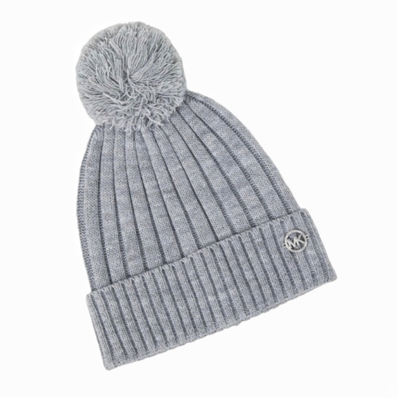 Michael Kors - Gray Pom Beanie Hat - Picture 1 of 9
